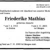 Jaentschi Friederike 1913-2003 Todesanzeige